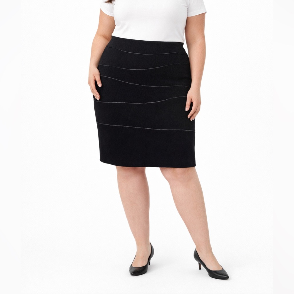 Lafayette 148 Zipper Detail Pencil Skirt Black